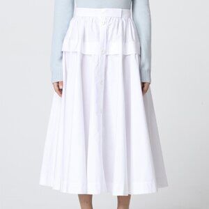 Sportmax White Boemia Midi Skirt